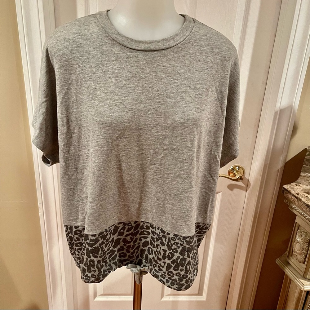 Gray Leopard Print Women's Top